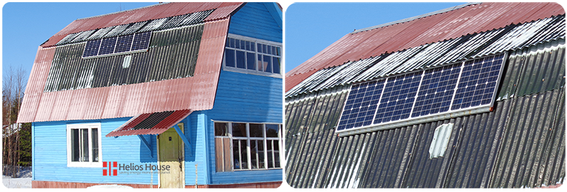 солнечные панели на крыше мансардного пита